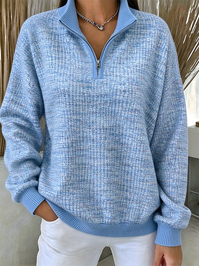 Women'S Breast Cancer Collared zip-up sweatshirt