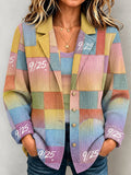 Women's Plant and Flower Patchwork Knitted Cardigan