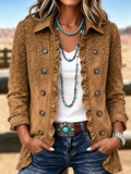 Women's Retro Western Style Pleated Jacket