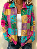 Women'S Legendary Singer Commemorative Printed Knitted Cardigan