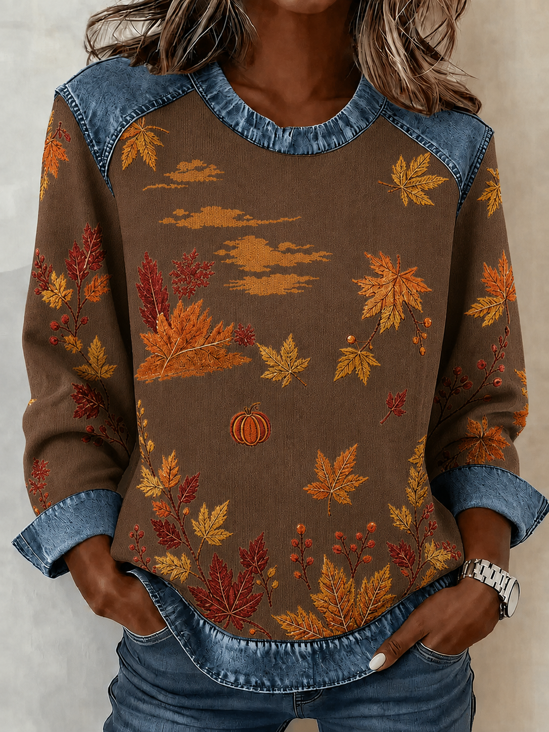 Crew Neck Casual Sweatshirt