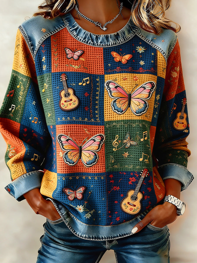 Women'S Floral Printed Casual Long Sleeved Shirt