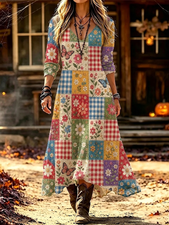 Women'S Floral Printed Casual Dress