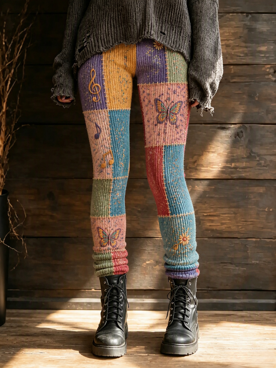 Women's Retro  Butterfly Pattern Printed Leggings