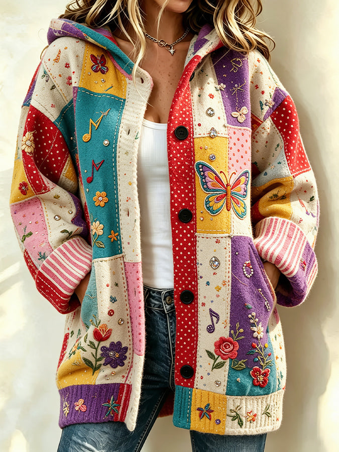 Women'S Floral Print Casual Cardigan
