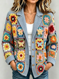Women's Patchwork Art Knitted Cardigan