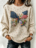 Women's Casual Floral art Print Pullover Sweatshirt