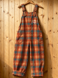 Women's Retro Autumn Plaid Cross Print Overalls