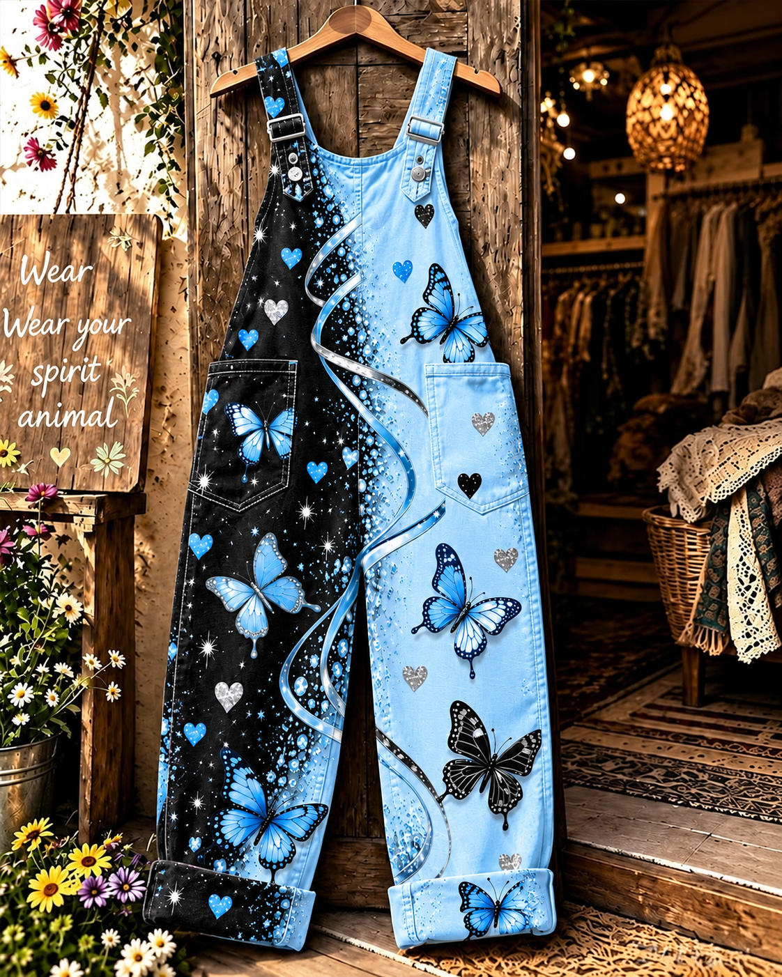 Women's Retro Breast Cancer Awareness Print Overalls
