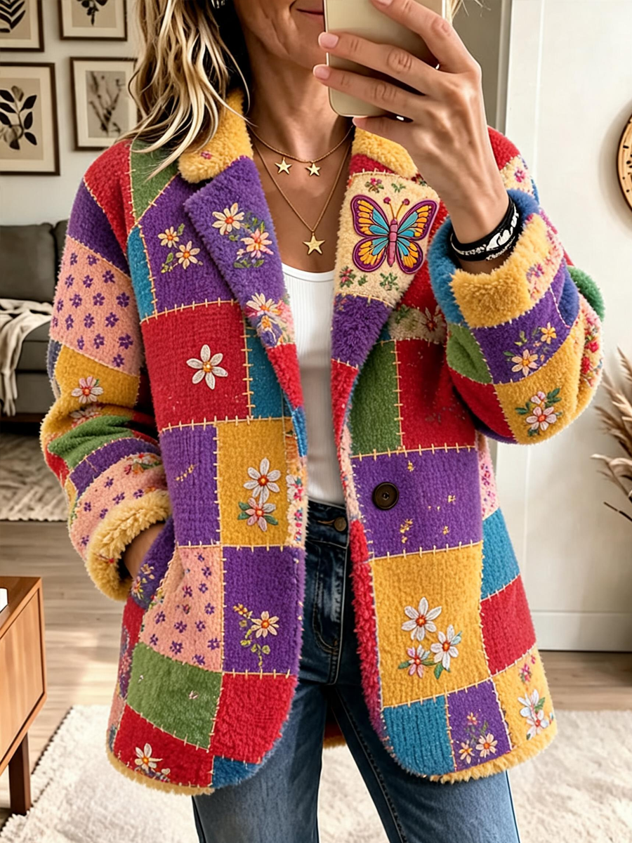 Women'S Butterfly Design Printed Casual Cardigan