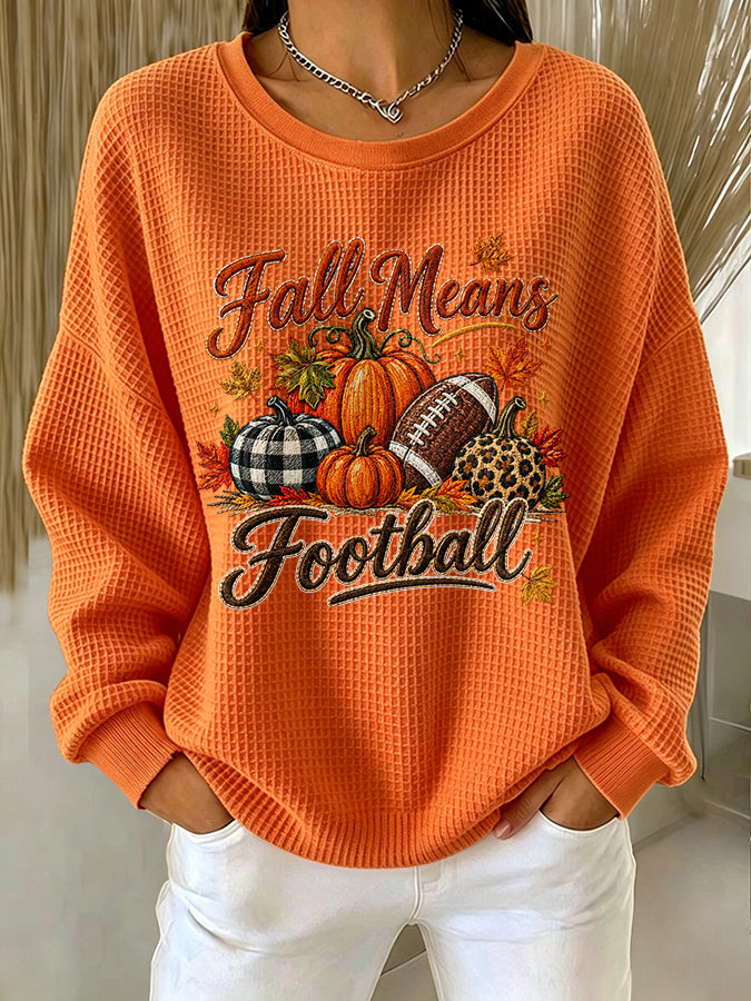 Women'S Autumn Season Waffle Sweatshirt