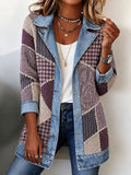 Women's Tennessee Country-Style Patchwork Denim Collar Jacket