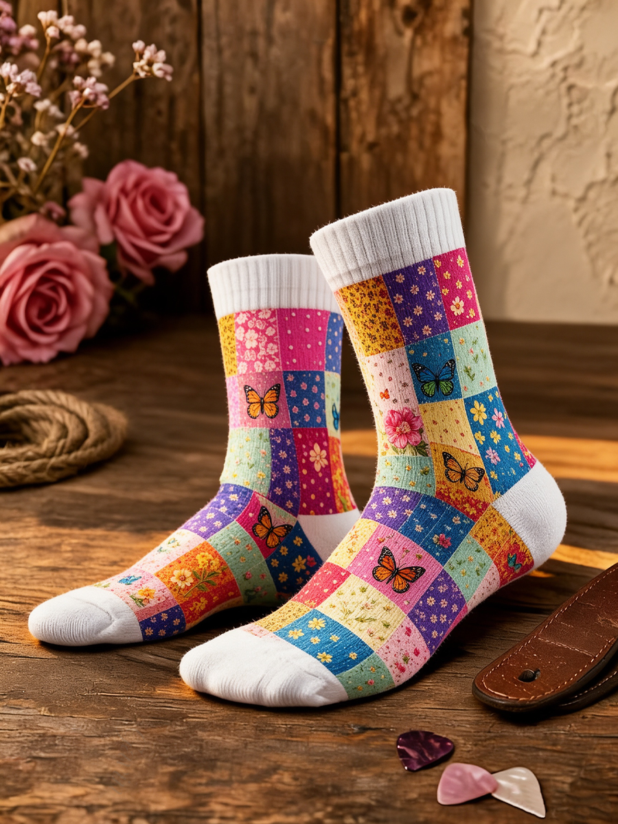 Women'S Floral Pattern Printed Socks