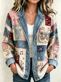 Women'S Retro Butterfly Printed Jacket