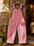 Women's Pink Floral Print Casual Jumpsuit