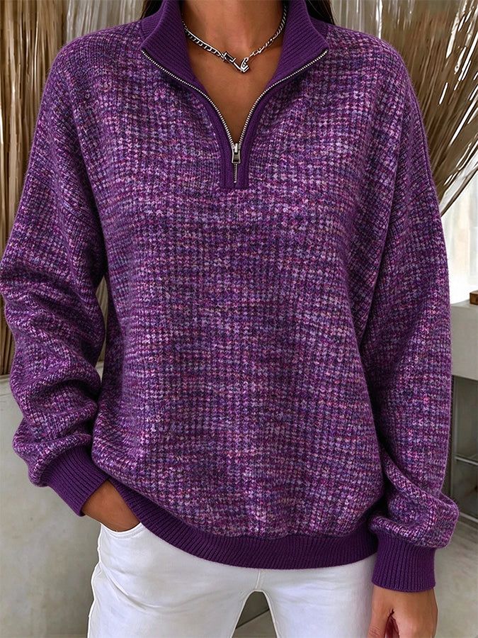 Women'S Breast Cancer Collared zip-up sweatshirt