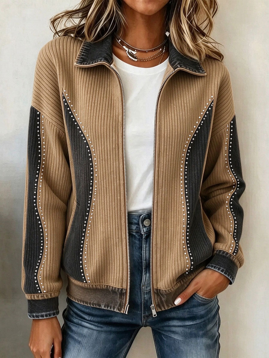 Women'S Western Style Contrasting Jacket Jacket