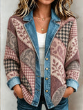 Women's Tennessee Country-Style Patchwork Knitted Cardigan