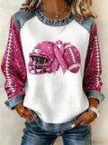 Women'S Pink Art Printed Casual Long Sleeved Shirt