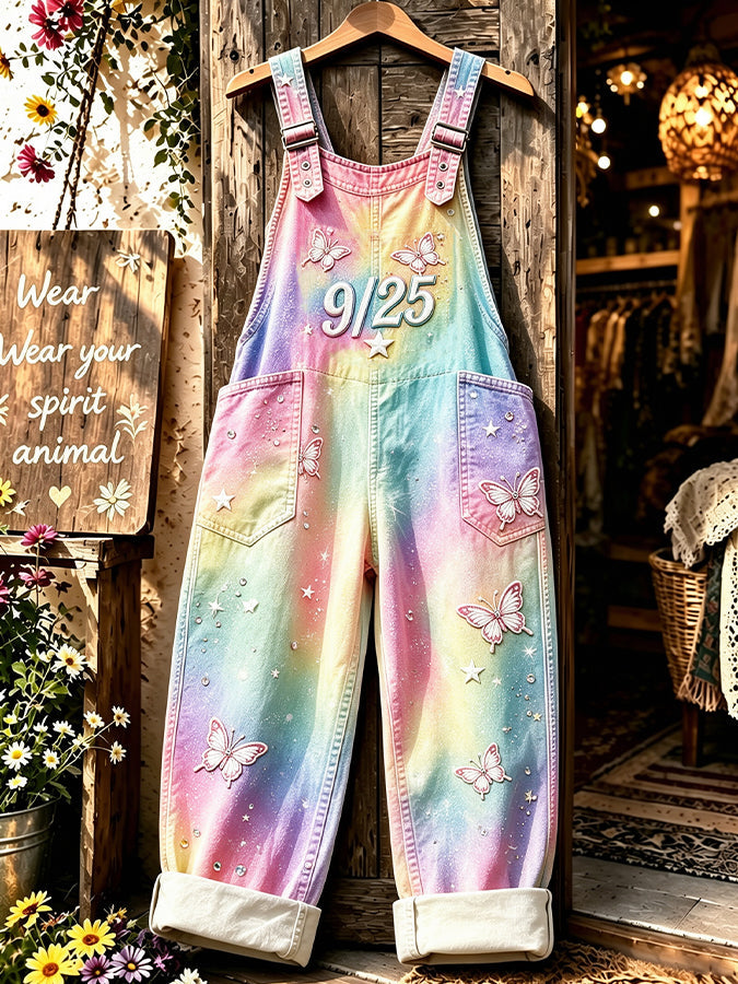 Women'S 9/25 Printed Synthetic Denim Jumpsuit