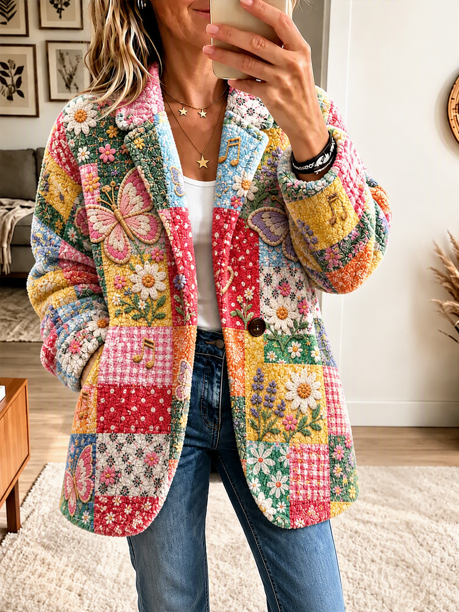 Women'S Butterfly Design Printed Casual Cardigan