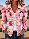 Ladies' Butterfly Patterned Casual Western Style Jacket