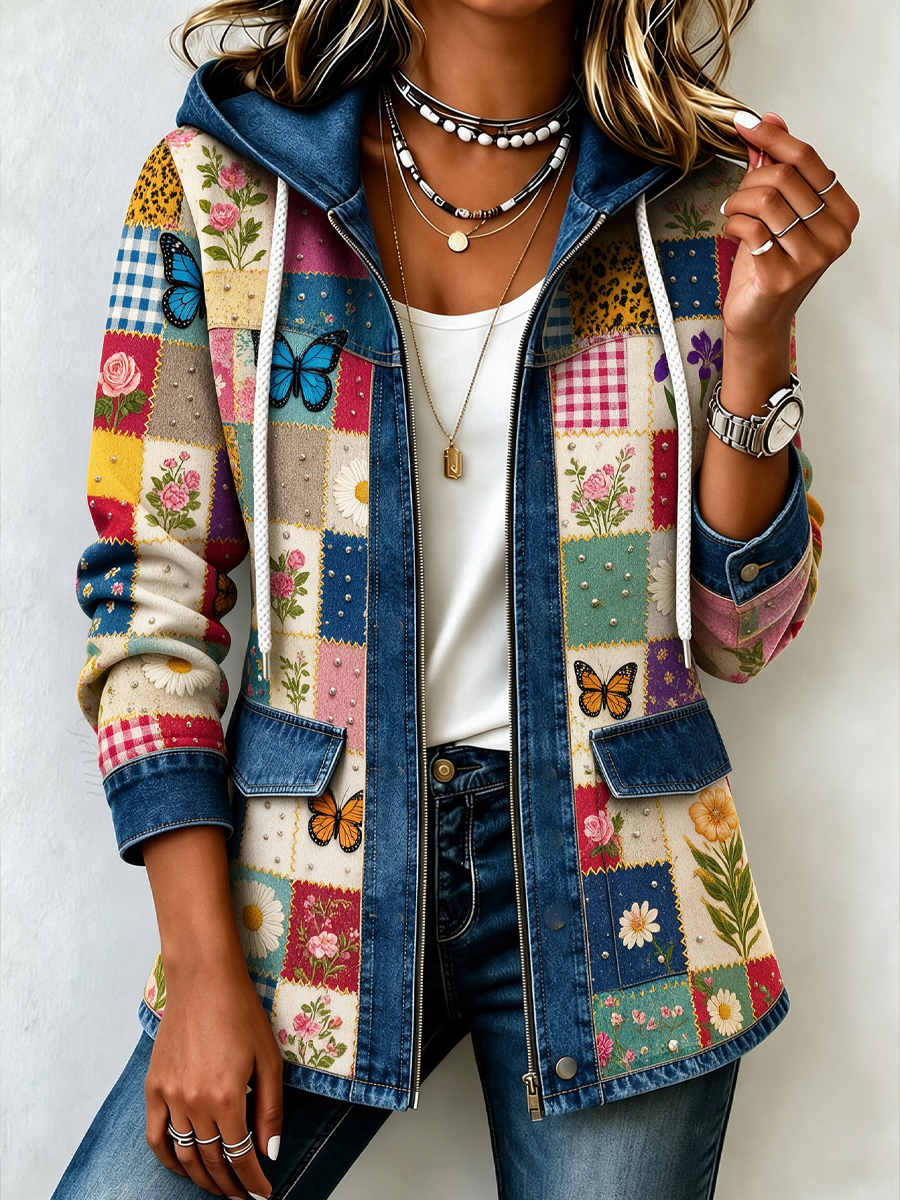 Women'S Casual Floral Print Jacket