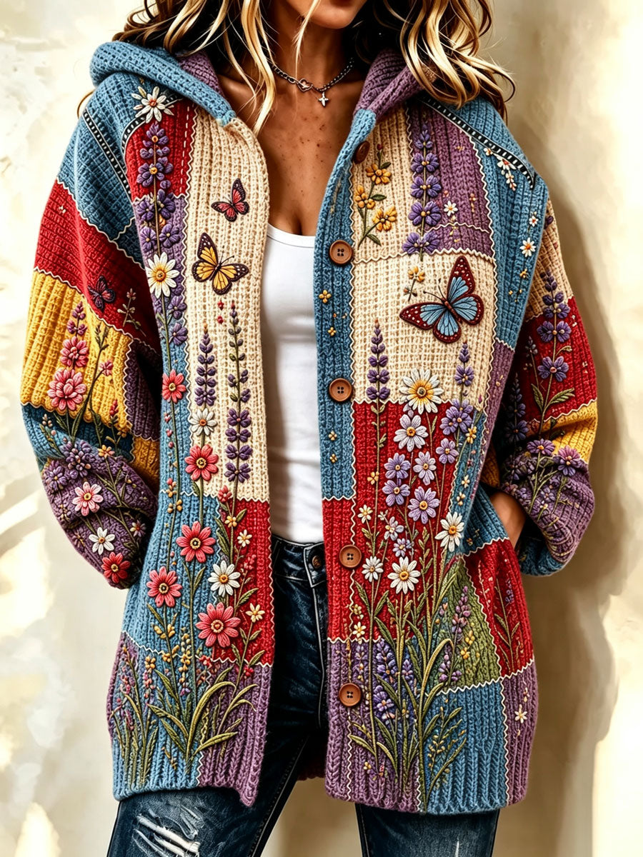 Women's Patchwork Art Knitted Cardigan