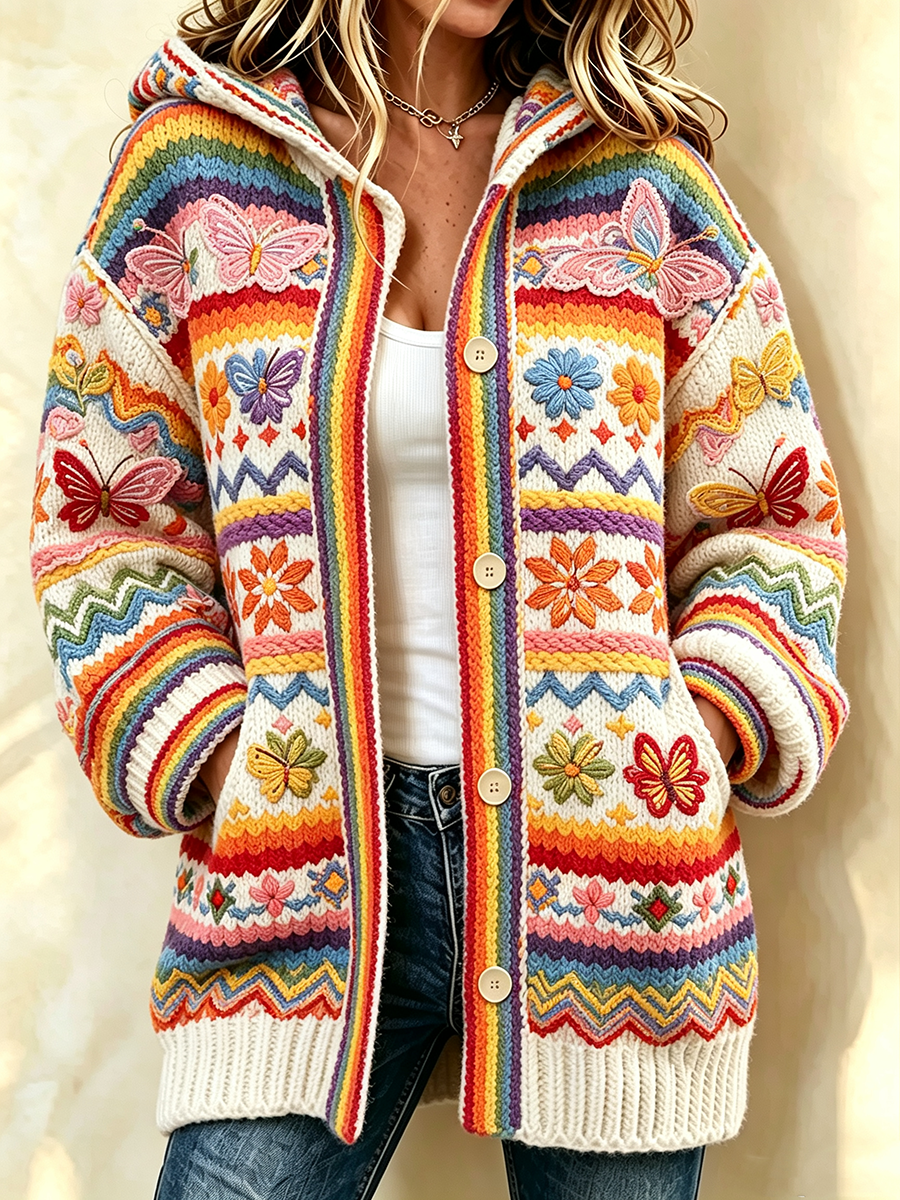 Women's Patchwork Art Knitted Cardigan