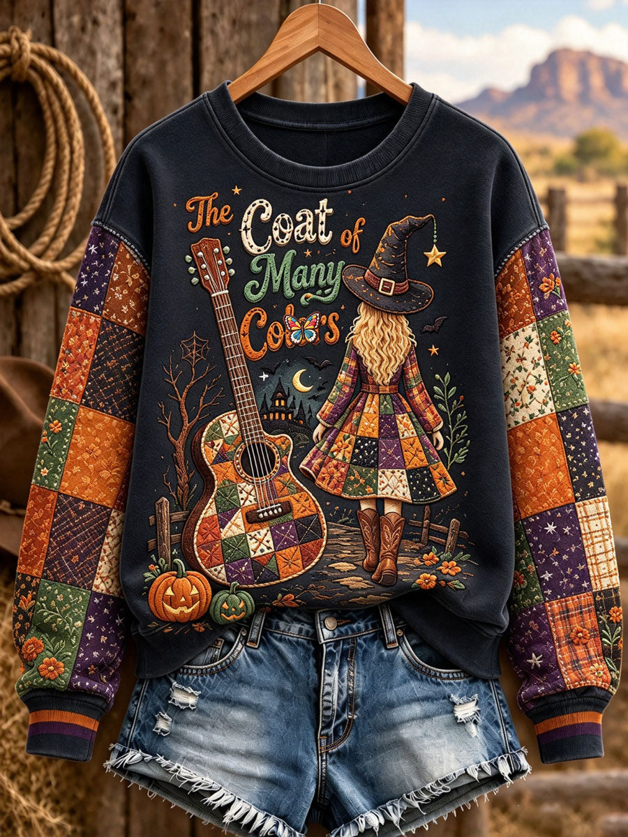 Women'S Casual Printed Round Neck Sports Sweatshirt