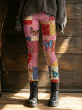 Women's Retro  Butterfly Pattern Printed Leggings