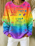 Women'S Casual Printed Long-Sleeve Sweatshirt