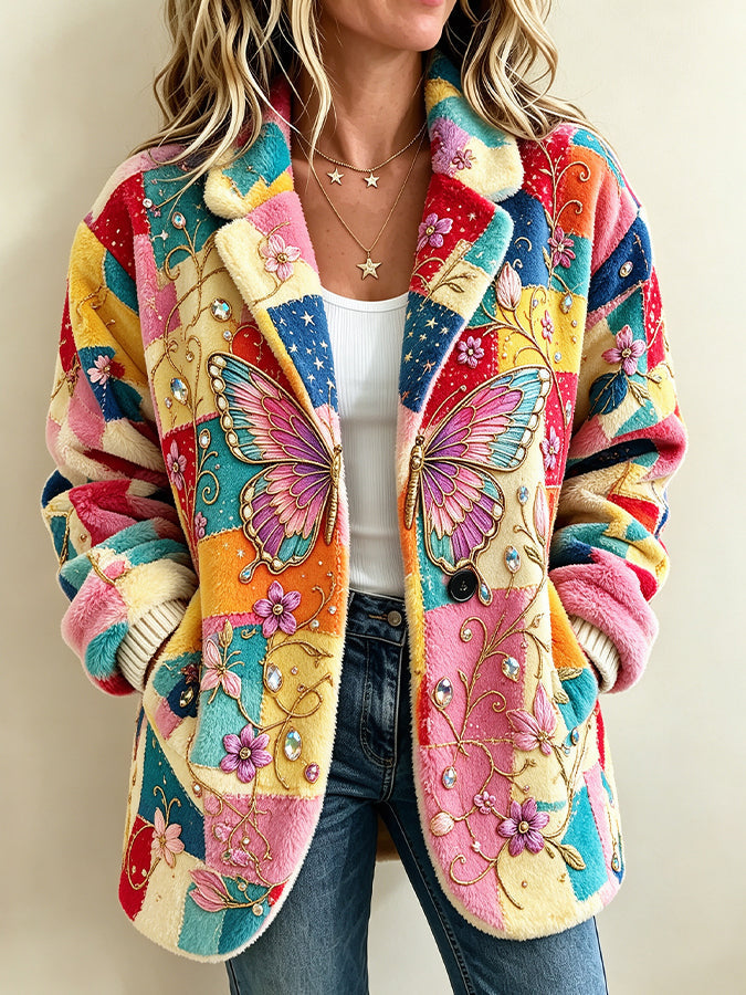 Women'S Retro Art Printed Cardigan Top