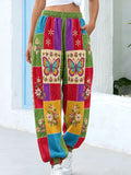 Women's Butterfly Design Pattern Printed Casual Sweatpants