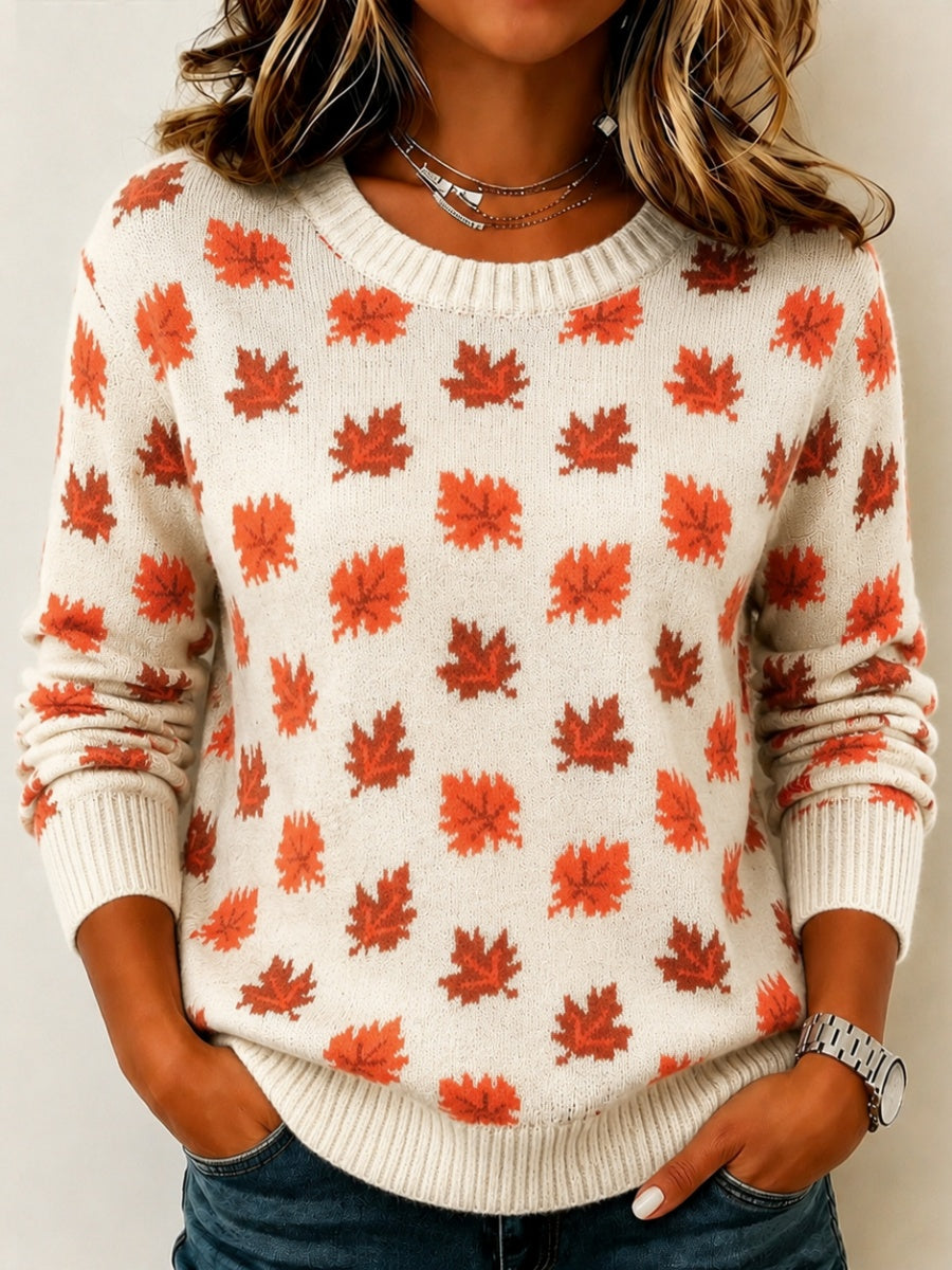 Women's Fall-Themed Pattern Knit Sweaters