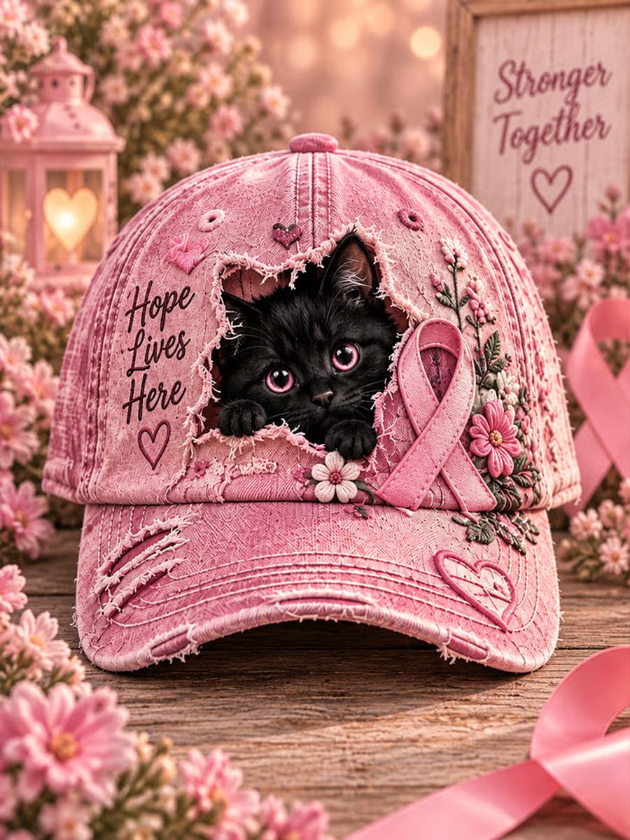 Breast Cancer Awareness Animal Graphic Print Hat