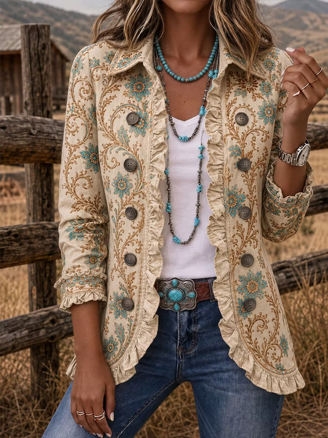 Women's Western Pattern Print Jacket
