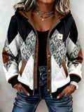 Women'S Spliced Contrasting Printed Jacket