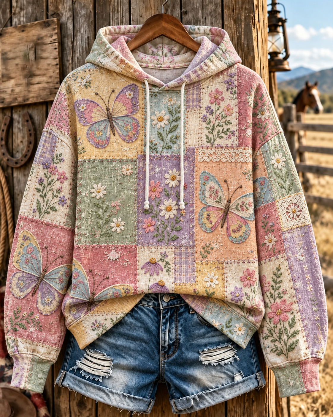 Women's Butterfly Design Printed Casual Hoodie