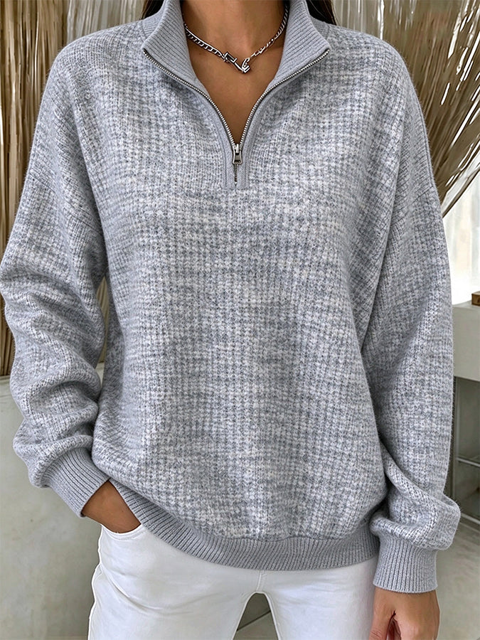 Women'S Breast Cancer Collared zip-up sweatshirt