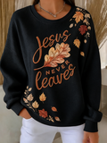 Women Text Letters Crew Neck Printing Casual Spring/Fall Long Sleeve Sweatshirt
