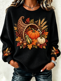 Women Fruit Crew Neck Casual Spring/Fall Long Sleeve Sweatshirt