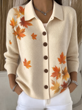 Women's Maple Leaf Regular Fit Elegant Knit Top