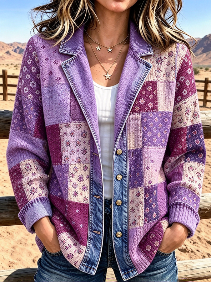 Women'S Retro Butterfly Printed Jacket