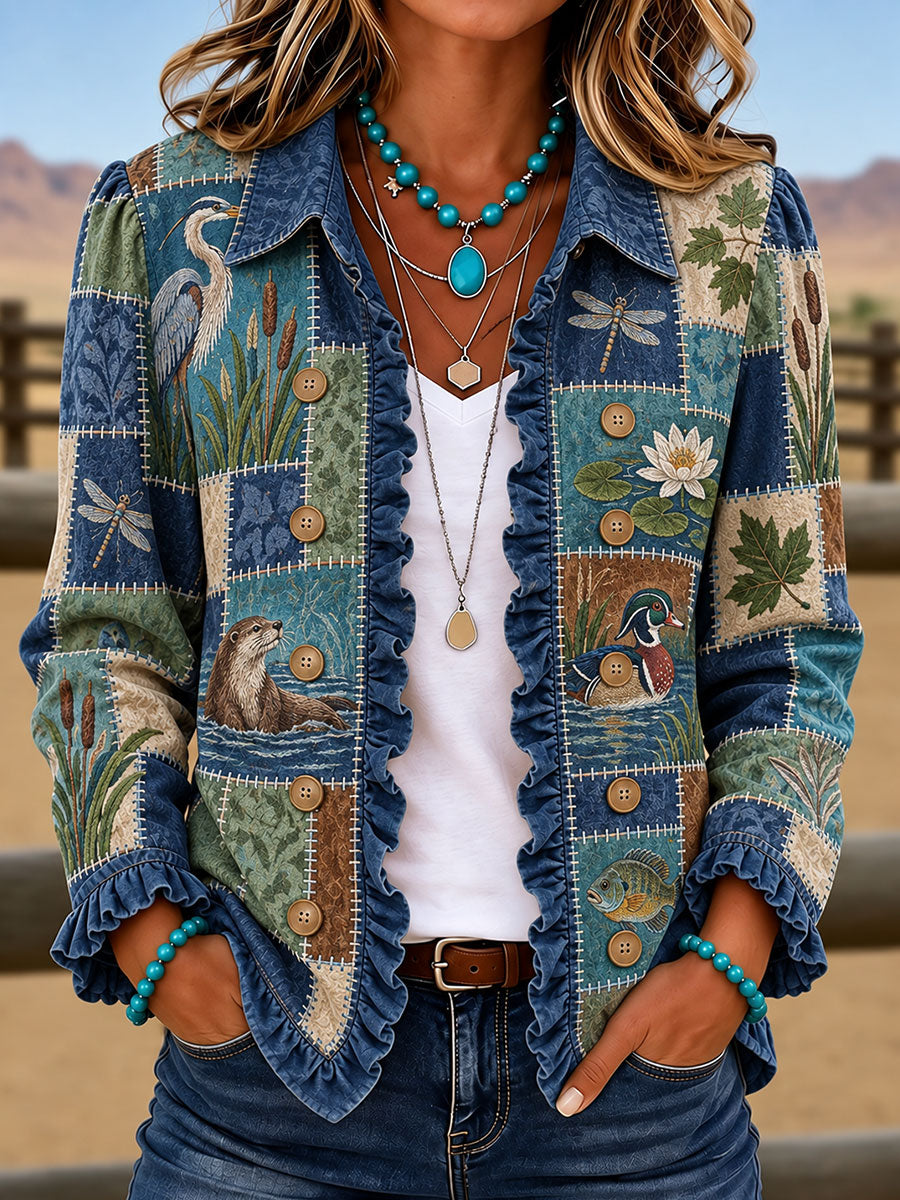 Women's Tennessee Country-Style Patchwork Shirt