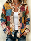 Women'S Pink Western Style Butterfly Flower Pattern Cardigan