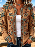 Women'S  Boho Floral Paisley Embroidered Western Cardigan