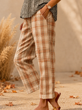 Women's Autumn Casual Plaid Print Pants