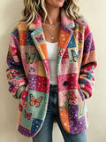 Women'S Retro Art Printed Cardigan Top