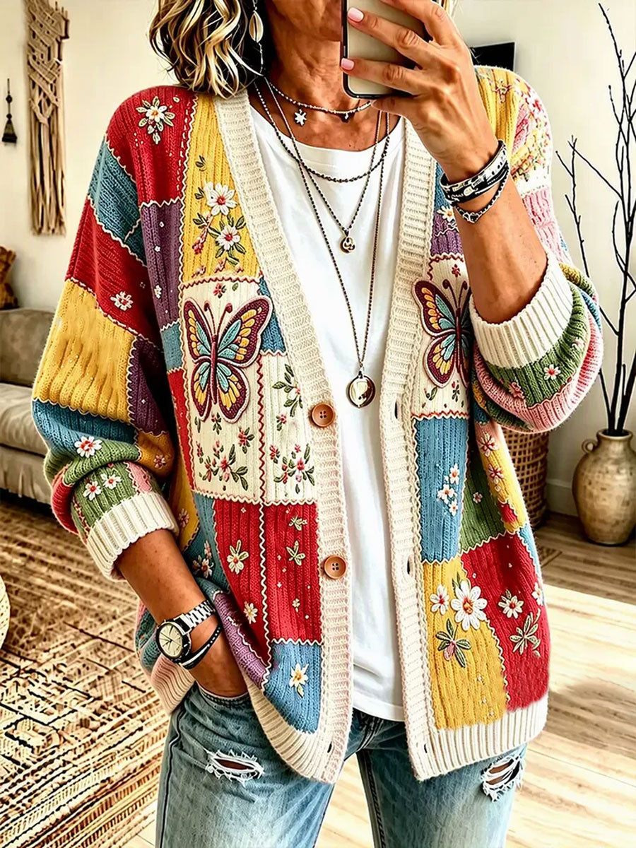 Women's Canadian Print Cardigan